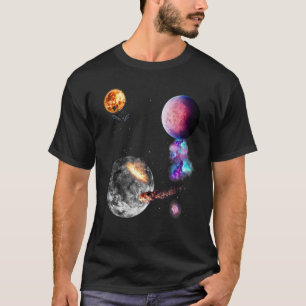 Universe Space Motif Galaxy Solar System colourful T-Shirt