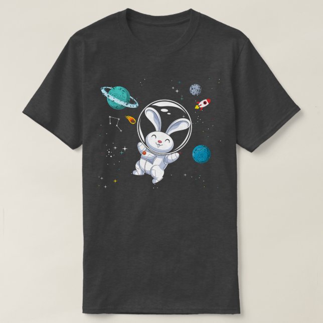 Universe Space Travel Animal Lover Rabbit Bunny As T-Shirt (Design Front)