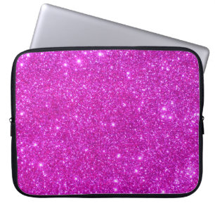 Universe Star Hot Pink Glitter Sparkle Laptop Case