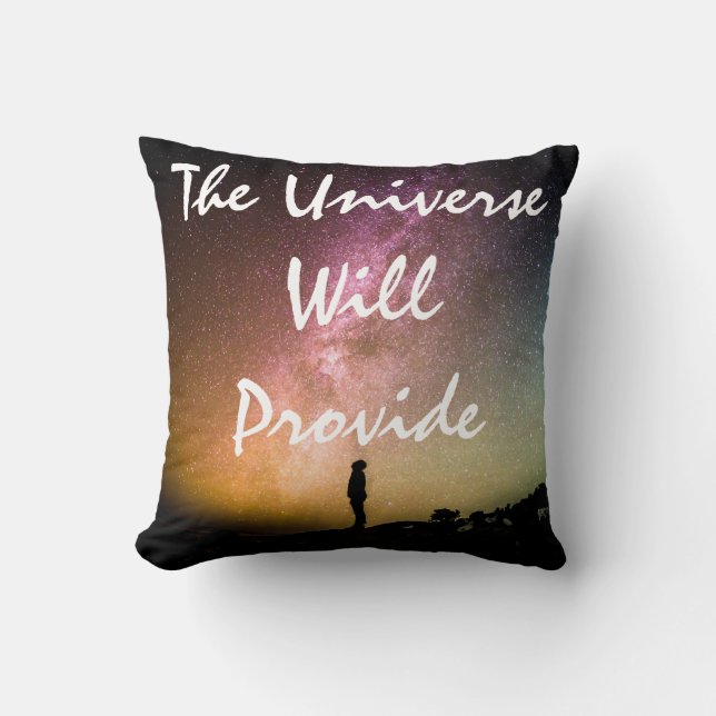 Universe Will Provide Starry Night Sky and Person Cushion (Front)