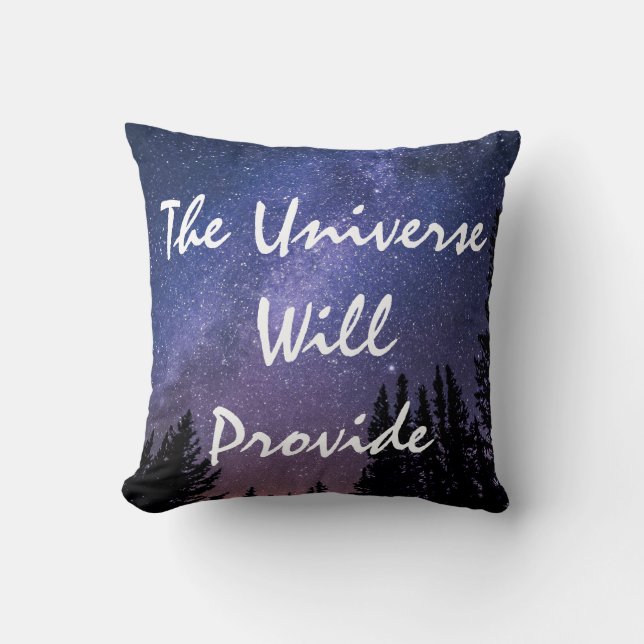 Universe Will Provide Starry Night Sky and Trees Cushion (Front)