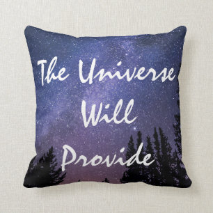 Universe Will Provide Starry Night Sky and Trees Cushion