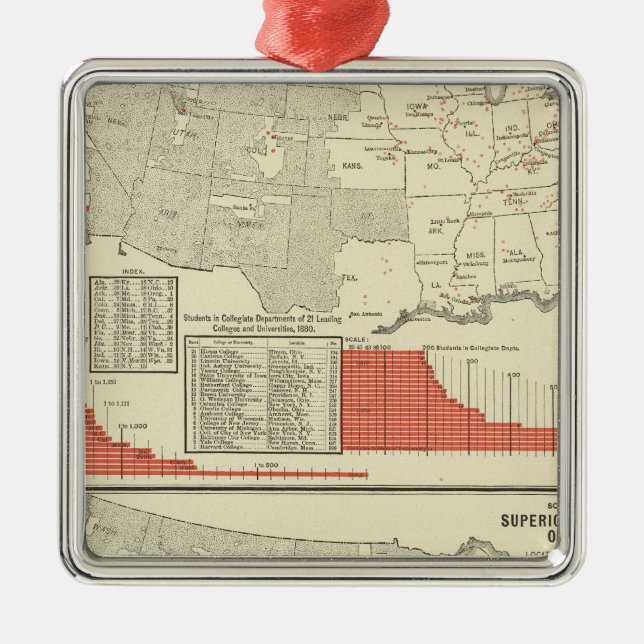 Universities, colleges metal tree decoration (Front)