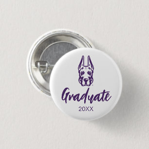 University at Albany Great Dane Mascot Head 3 Cm Round Badge