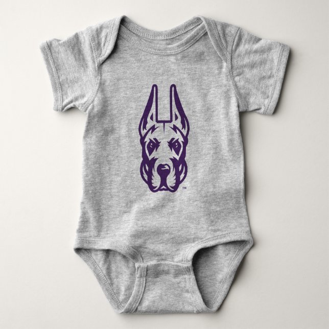 University at Albany Great Dane Mascot Head Baby Bodysuit (Front)