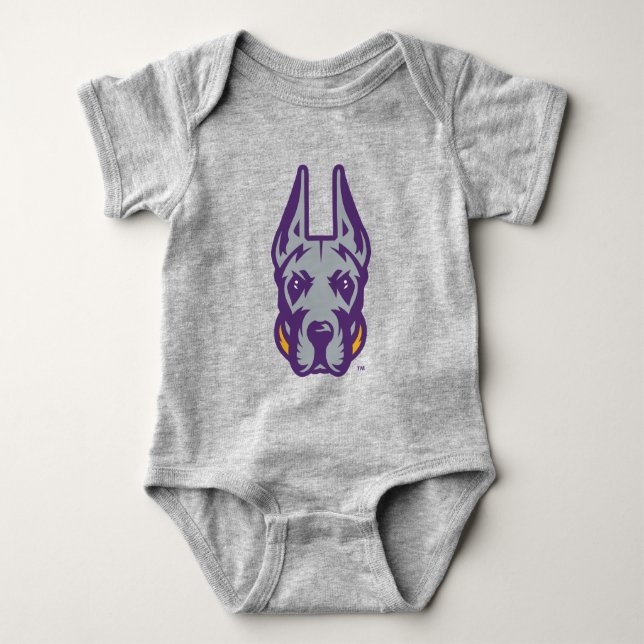 University at Albany Great Dane Mascot Head Baby Bodysuit (Front)