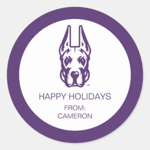 University at Albany Great Dane Mascot Head Classic Round Sticker