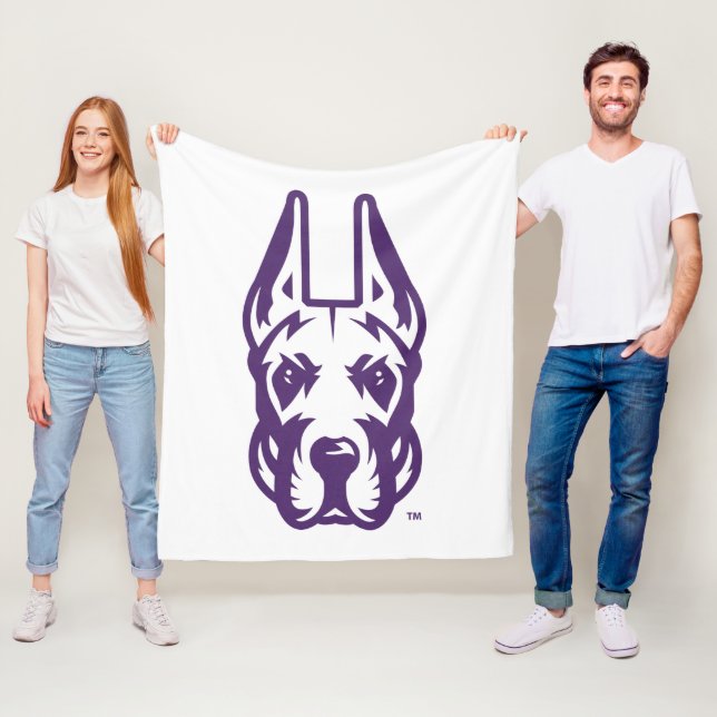 University at Albany Great Dane Mascot Head Fleece Blanket (In Situ)