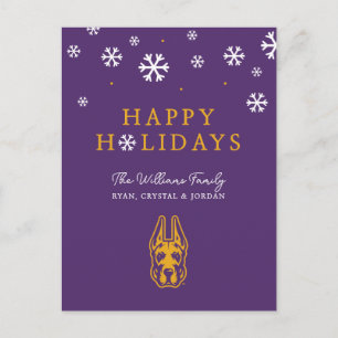 University at Albany Great Dane Mascot Head Holiday Postcard