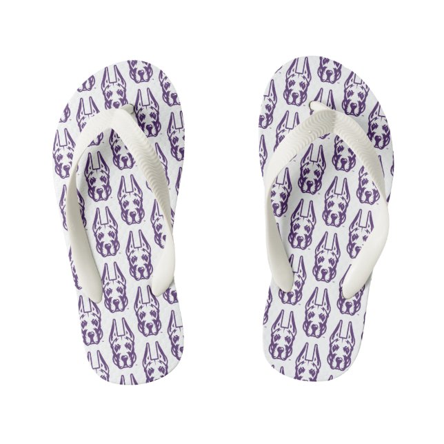 University at Albany Great Dane Mascot Head Kid's Thongs (Footbed)