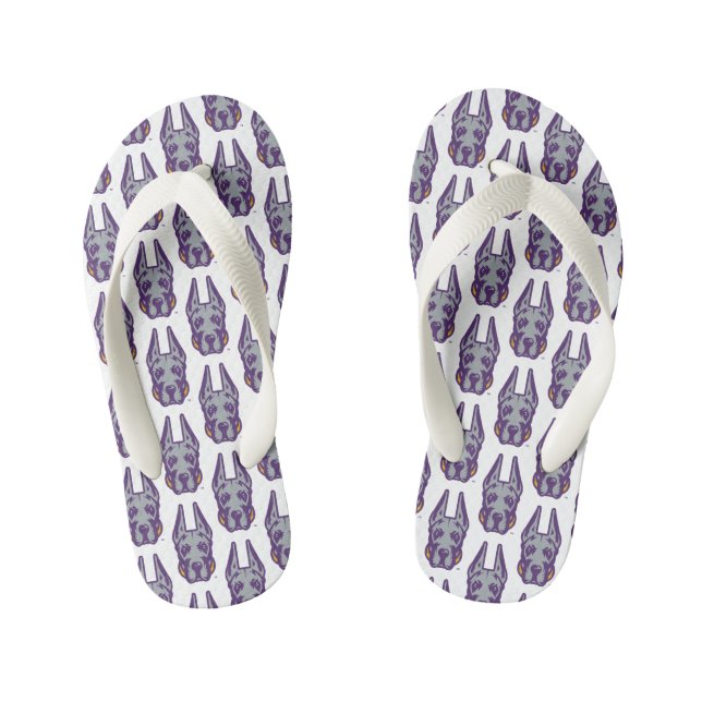University at Albany Great Dane Mascot Head Kid's Thongs (Footbed)
