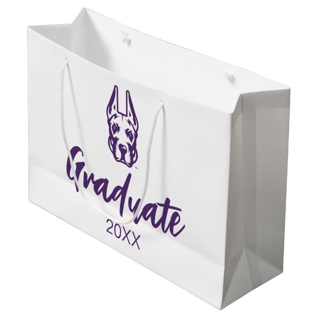 University at Albany Great Dane Mascot Head Large Gift Bag (Front Angled)