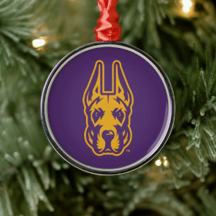 University at Albany Great Dane Mascot Head Metal Ornament