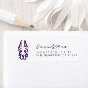 University at Albany Great Dane Mascot Head Return Address Label