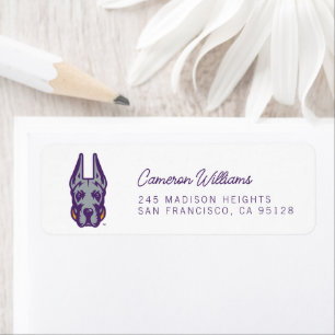 University at Albany Great Dane Mascot Head Return Address Label