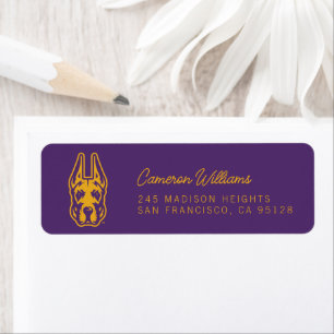 University at Albany Great Dane Mascot Head Return Address Label