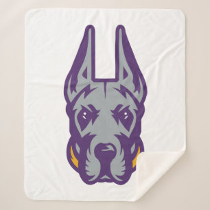 University at Albany Great Dane Mascot Head Sherpa Blanket