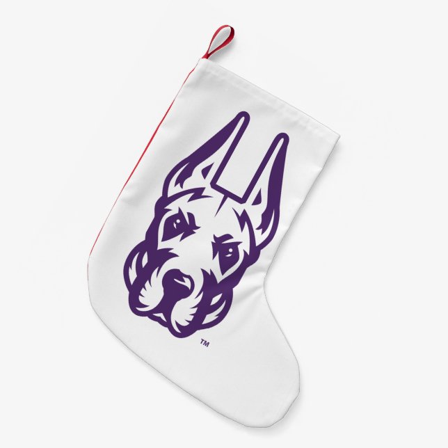 University at Albany Great Dane Mascot Head Small Christmas Stocking (Front (Hanging))