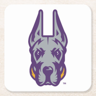 University at Albany Great Dane Mascot Head Square Paper Coaster