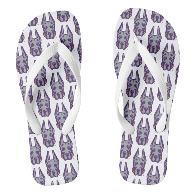University at Albany Great Dane Mascot Head Thongs (Footbed)
