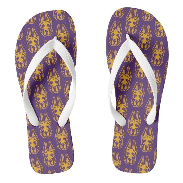 University at Albany Great Dane Mascot Head Thongs (Footbed)