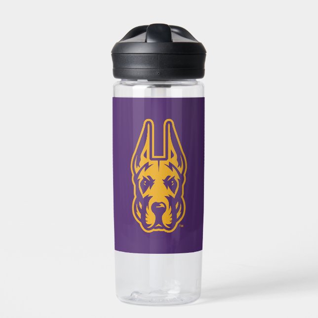 University at Albany Great Dane Mascot Head Water Bottle (Front)