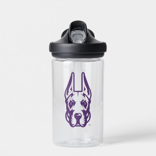 University at Albany Great Dane Mascot Head Water Bottle (Front)