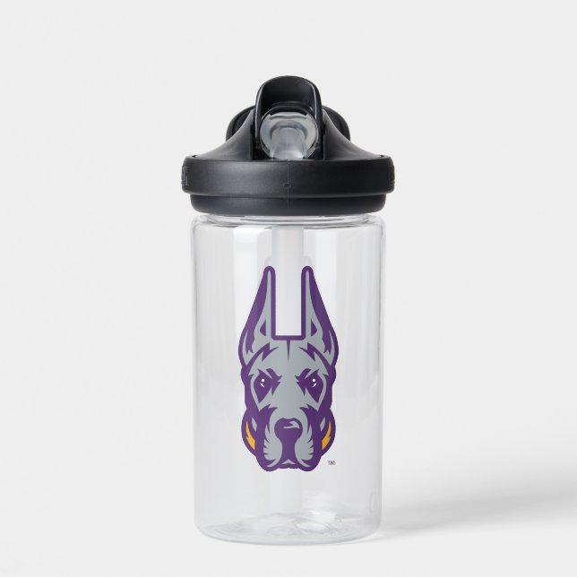 University at Albany Great Dane Mascot Head Water Bottle (Front)