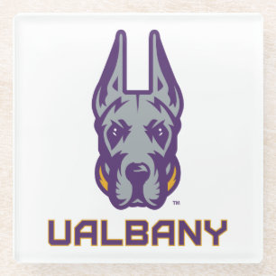 University at Albany Great Danes Glass Coaster