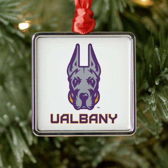 University at Albany Great Danes Metal Ornament (Tree)