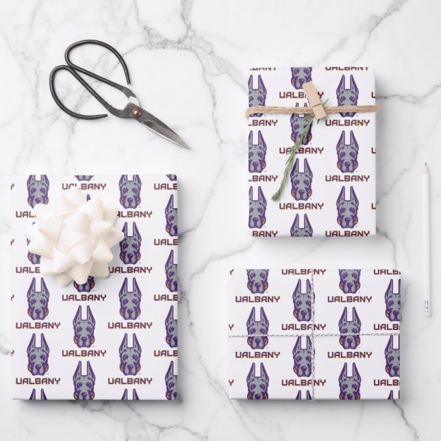 University at Albany Great Danes Wrapping Paper Sheet (Front)