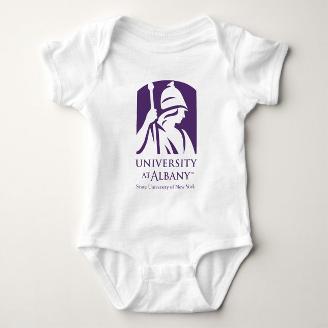 University at Albany Iconic Logo Baby Bodysuit (Front)