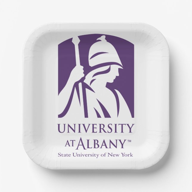 University at Albany Iconic Logo Paper Plate (Front)