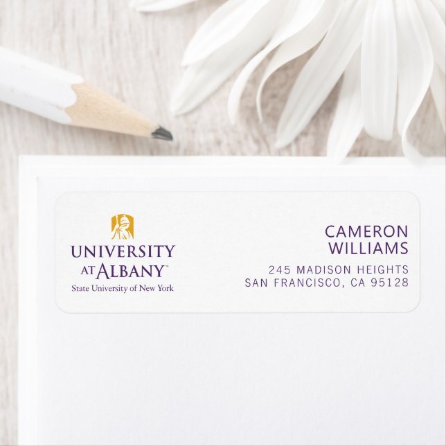 University at Albany Iconic Logo Return Address Label (Insitu)
