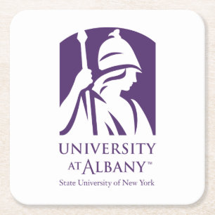 University at Albany Iconic Logo Square Paper Coaster