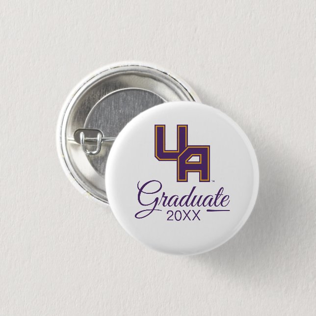 University at Albany Initials Logo 3 Cm Round Badge (Front & Back)