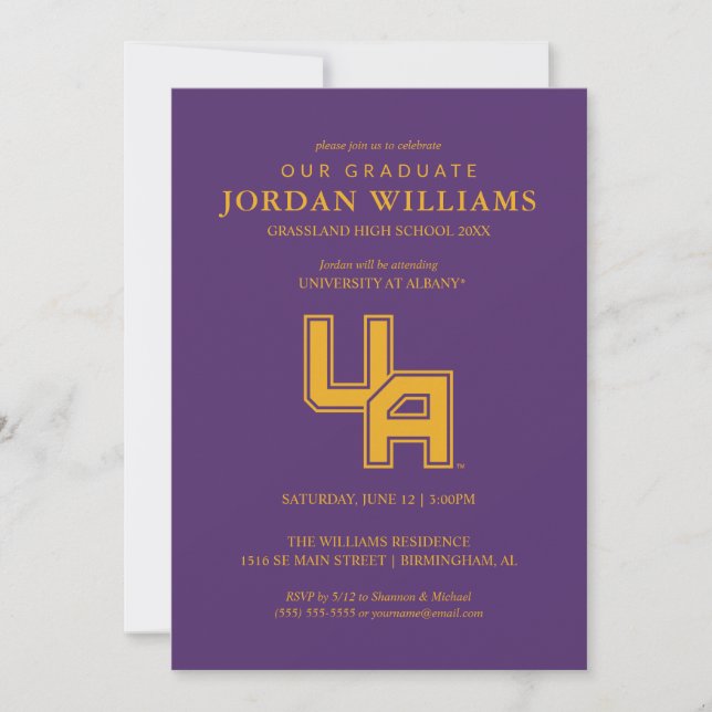 University at Albany Initials Logo Announcement (Front)