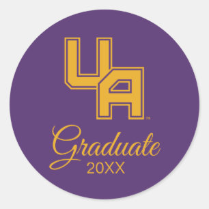 University at Albany Initials Logo Classic Round Sticker
