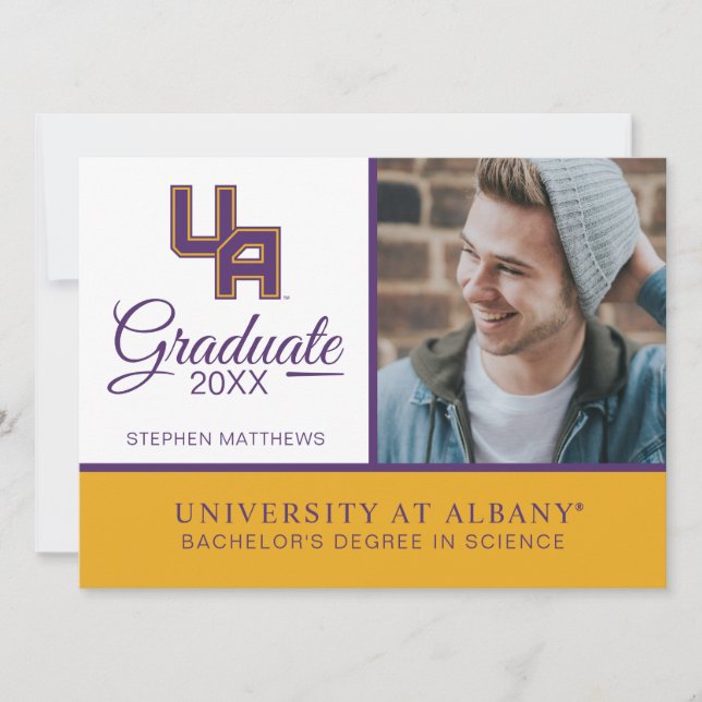 University at Albany Initials Logo Invitation (Front)
