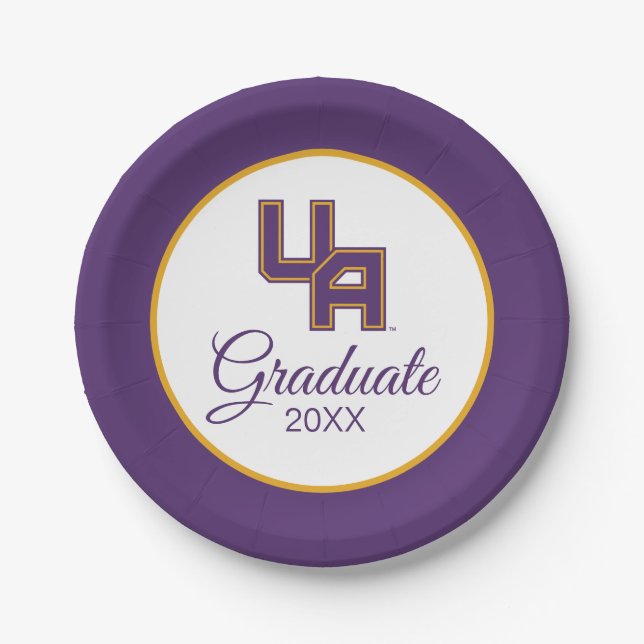 University at Albany Initials Logo Paper Plate (Front)