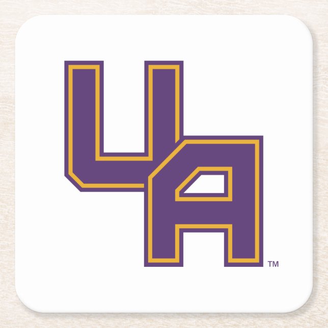 University at Albany Initials Logo Square Paper Coaster (Front)