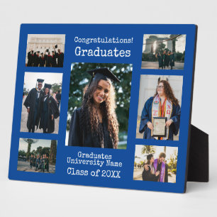 University Blue Congratulations Graduates Photo Plaque