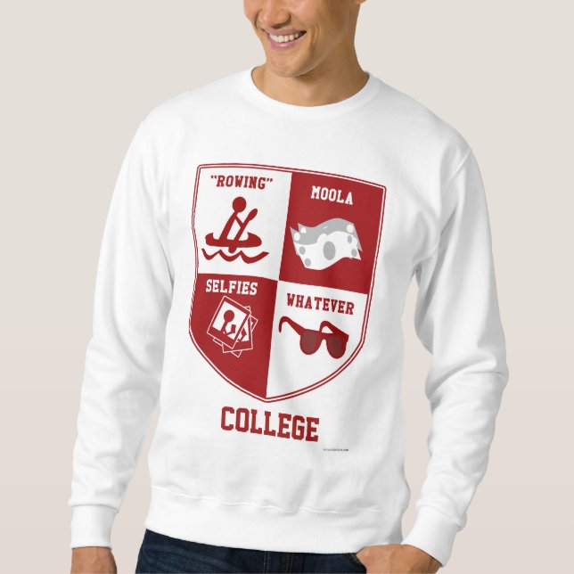University Crest Parody College Athletic Design Sweatshirt (Front)