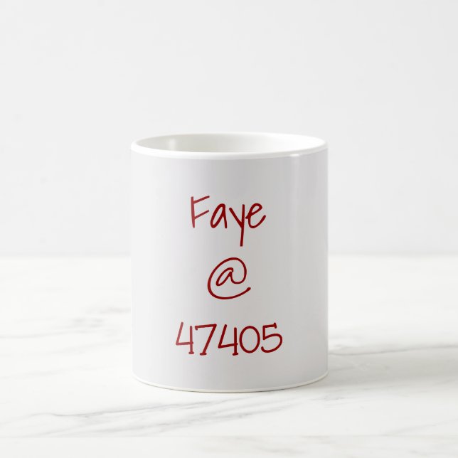 University Crimson Cream Zip Code Custom Coffee Mug (Center)