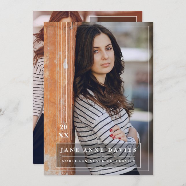 University Graduate, Graduation Announcements (Front/Back)