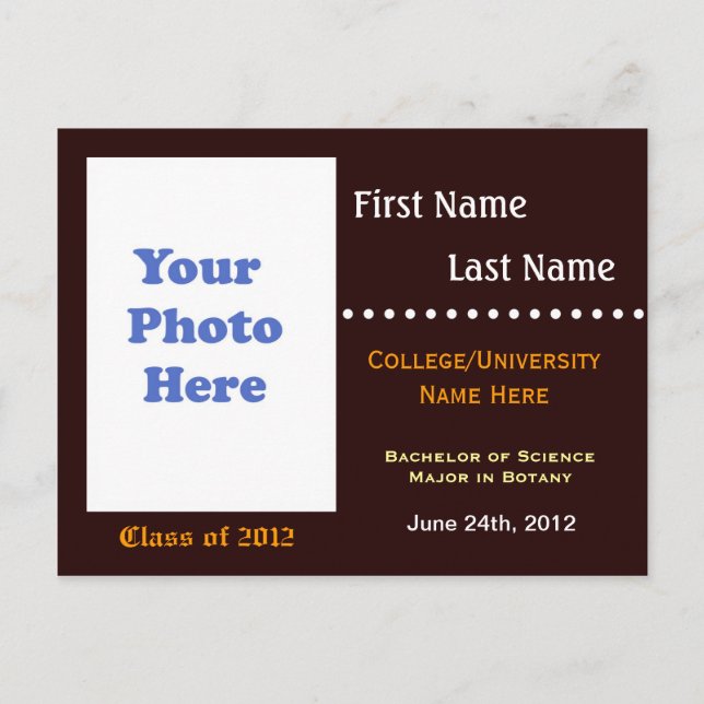 University graduation announcement invitation (Front)