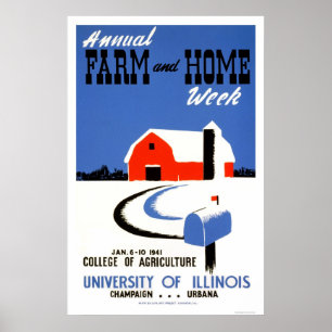 University Illinois Farm 1941 WPA Poster