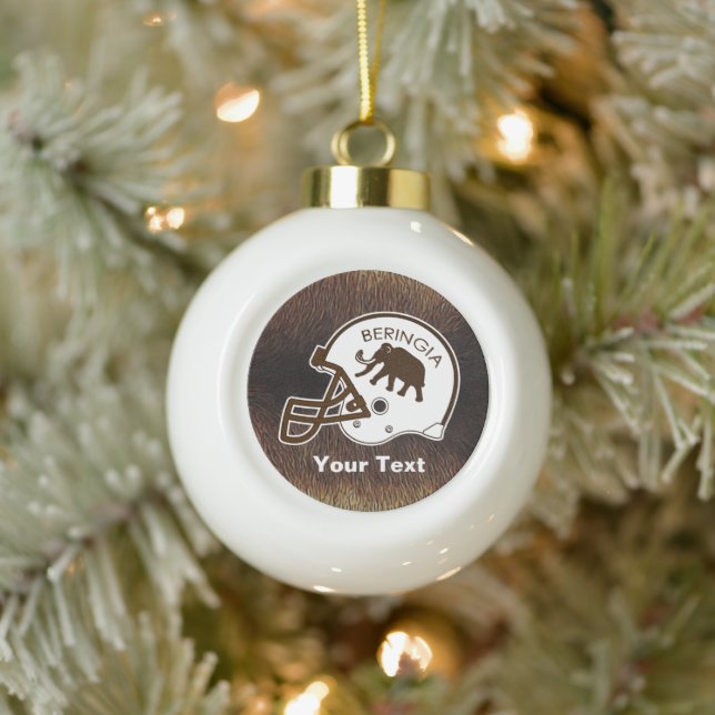 University of Beringia Football Ceramic Ball Christmas Ornament (Tree)