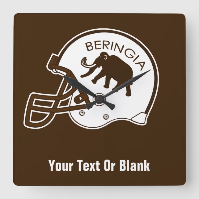 University of Beringia Mammoth Helmet Square Wall Clock (Front)