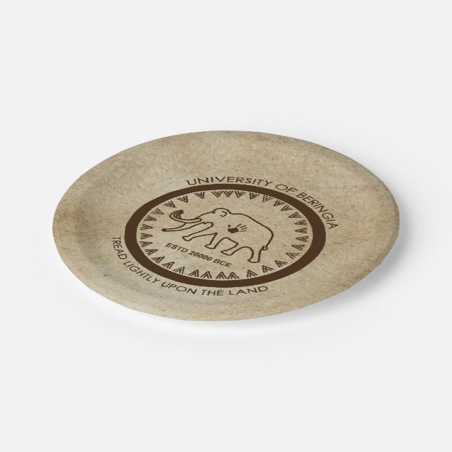 University of Beringia Mammoth Paper Plate (Angled)